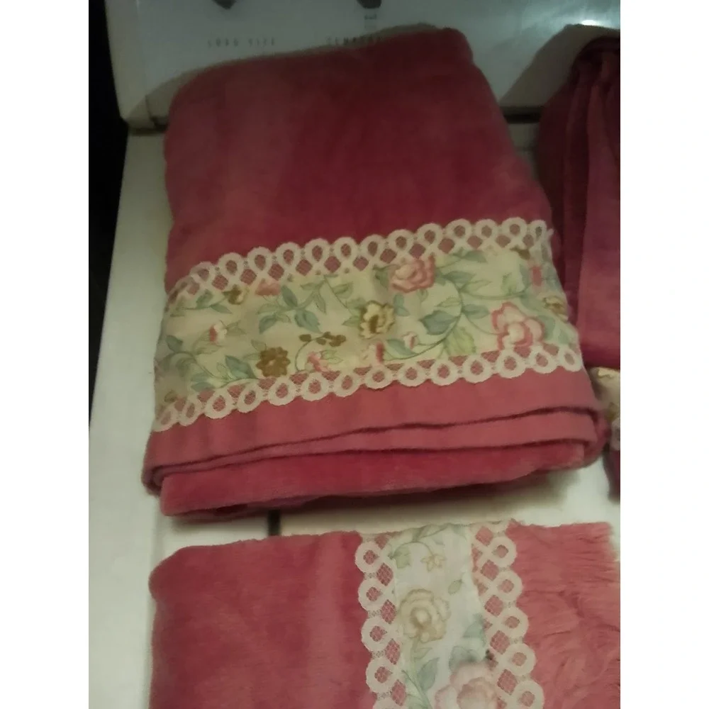 Vintage Martex Invitation Pink Bath Towel Set Two Bath Towels And Two Hand...